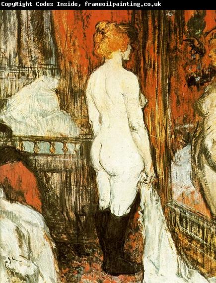 Henri de toulouse-lautrec Weiblicher akt vor der Spiegel