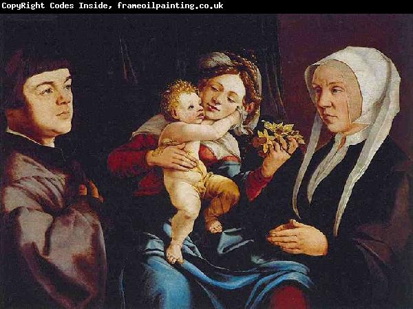 Jan van Scorel Madonna of the Daffodils with the Child and Donors