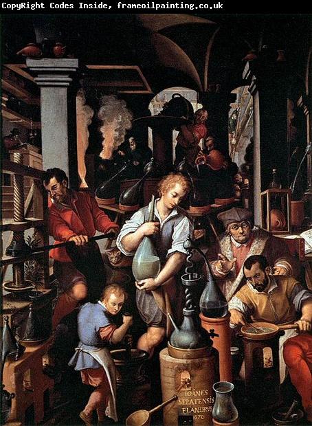 Jan van der Straet An Alchemists Laboratory