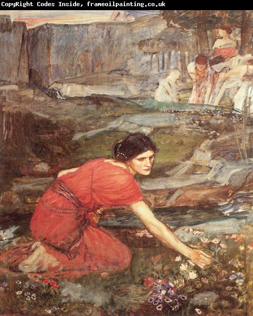 John William Waterhouse Maidens picking Flowers by a Stream