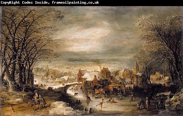 Joos de Momper Winter Landscape with The Flight into Egypt