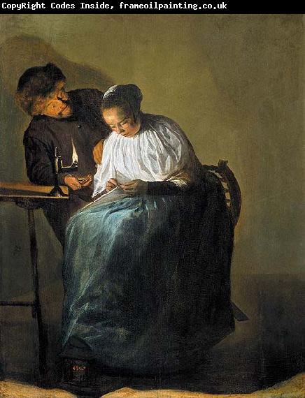 Judith leyster Man offering money to a young woman