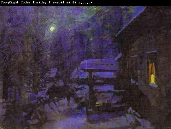 Konstantin Alekseevich Korovin Moonlit Night. Winter