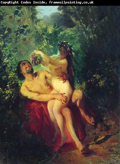 Konstantin Makovsky Satyr and Nymph