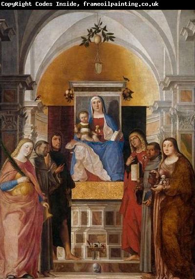 Marcello Fogolino Madonna with child and saints.