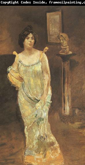 Max Klinger Portait of Elsa Asenijeff in evening dress