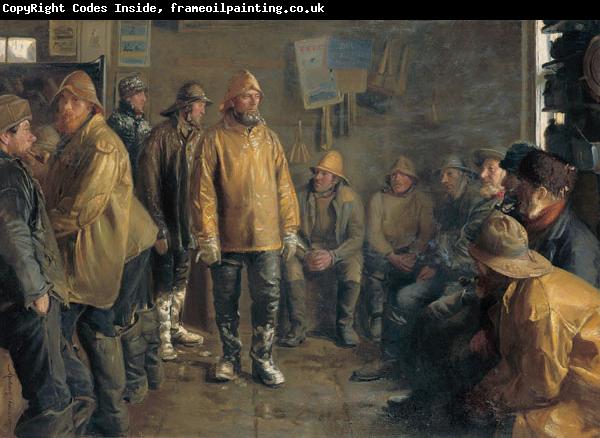 Michael Ancher In the grocery store on a winter day when there is no fishing