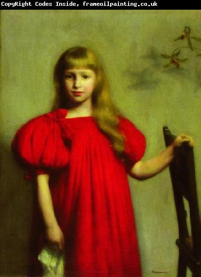 Pankiewicz, Jozef Portrait of a girl in a red dress