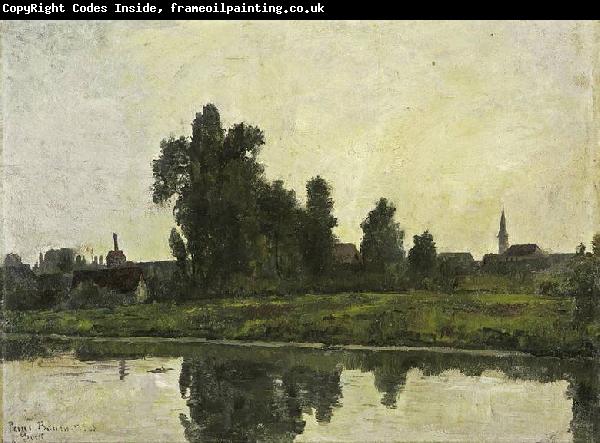 Paul Baum Landschaft am Fluss vor Gent