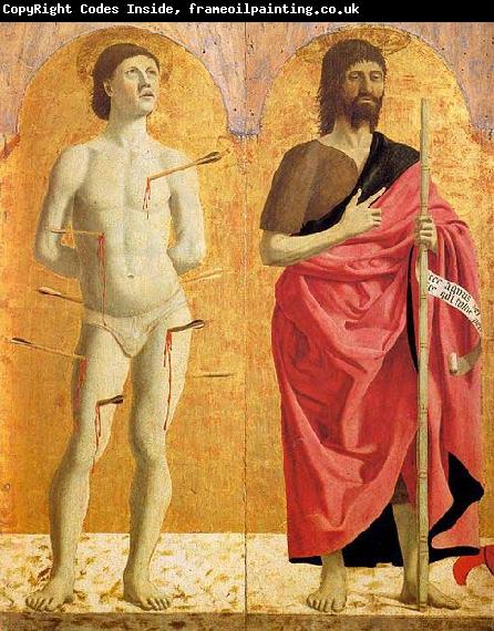 Piero della Francesca Polyptych of the Misericordia: Sts Sebastian and John the Baptist