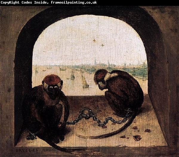 Pieter Bruegel the Elder Two Chained Monkeys