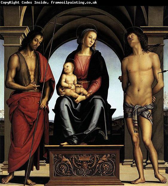 Pietro Perugino The Madonna between St John the Baptist and St Sebastian