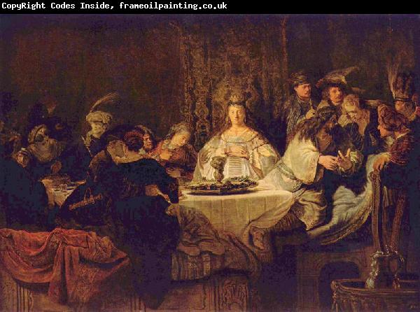 REMBRANDT Harmenszoon van Rijn Simson, an der Hochzeitstafel das Ratsel aufgebend