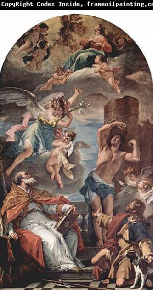 Sebastiano Ricci Maria in Gloria mit Erzengel Gabriel und Hl. Eusebius, Hl. Sebastian und Hl. Rochus