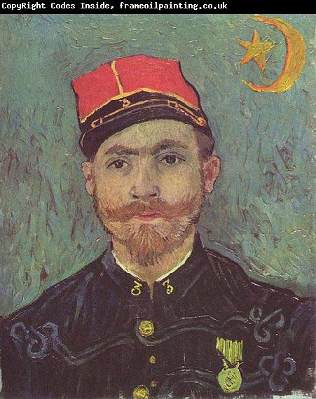 Vincent Van Gogh Portrait of Paul-Eugene Milliet, Second Lieutenant of the Zouaves