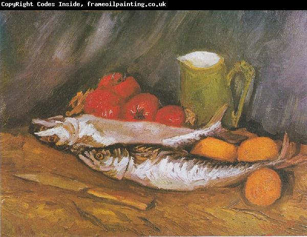 Vincent Van Gogh Still Life with mackerel, lemon and tomato