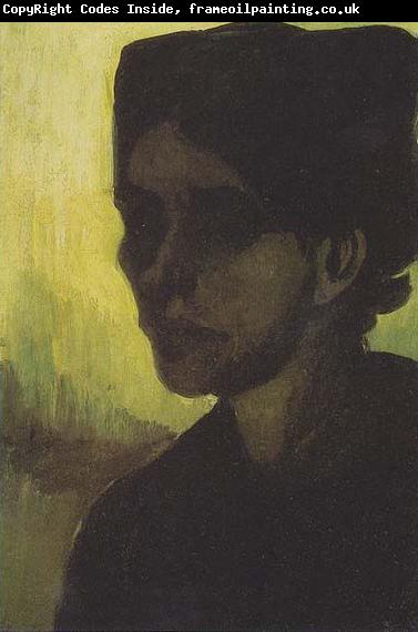 Vincent Van Gogh Head of a young peasant woman with a dark hood