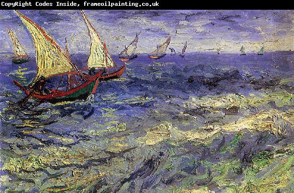 Vincent Van Gogh Boats at Sea, Saintes-Maries-de-la-Mer