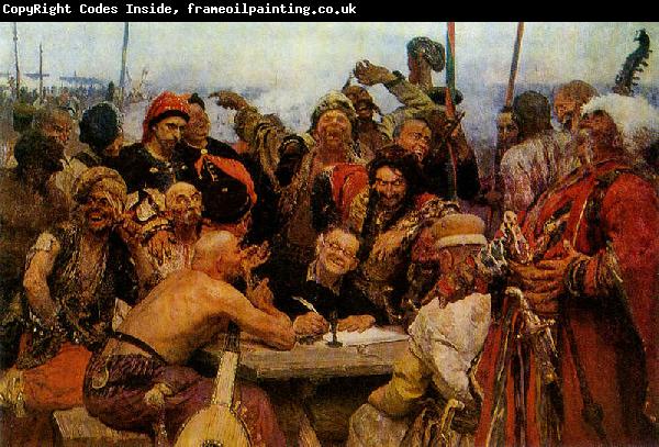 llya Yefimovich Repin The Reply of the Zaporozhian Cossacks to Sultan of Turkey