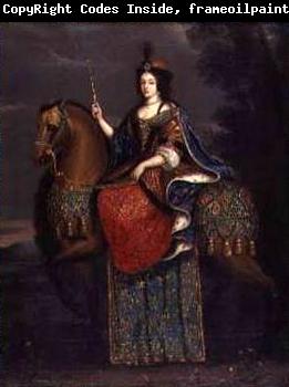 unknow artist Portrait of Queen Marie Casimire in coronation robes on horseback.