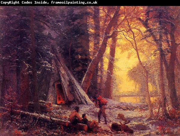 Albert Bierstadt Moose Hunters' Camp, Nova Scotia