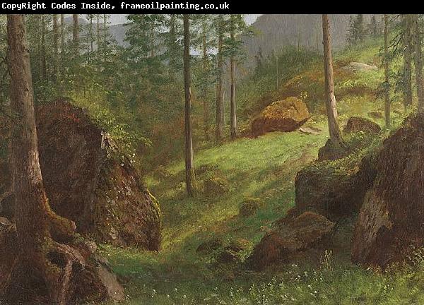 Albert Bierstadt Wooded Hillside