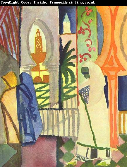 August Macke In the Temple Hall