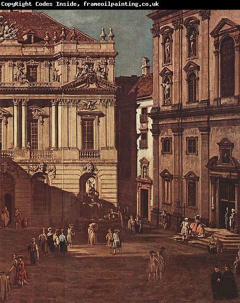 Bernardo Bellotto Ansicht von Wien, Platz vor der Universitat, von Sudost aus gesehen, mit der groben Aula der Universitat und Jesuitenkirche