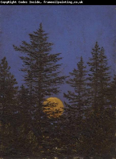 Carl Gustav Carus Aufgehender Vollmond hinter Tannen