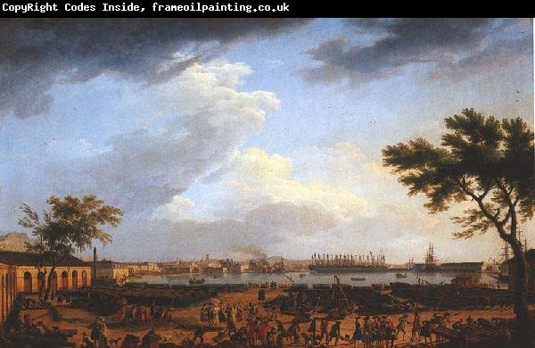 Claude Joseph Vernet Premiere vue du port de Toulon, vue du Port-Neuf pris a l'angle du Parc d'artillerie