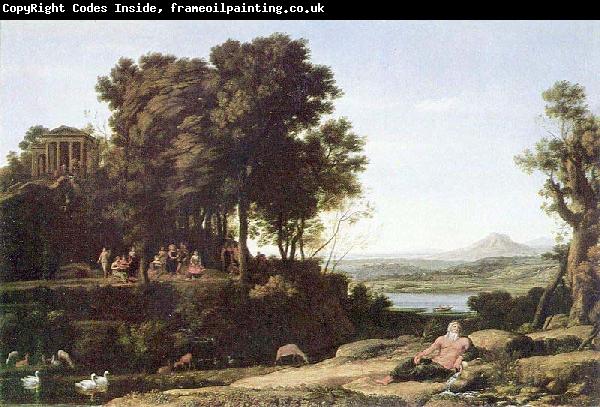 Claude Lorrain Landschaft mit Apollo, den Musen und einem Flubgott