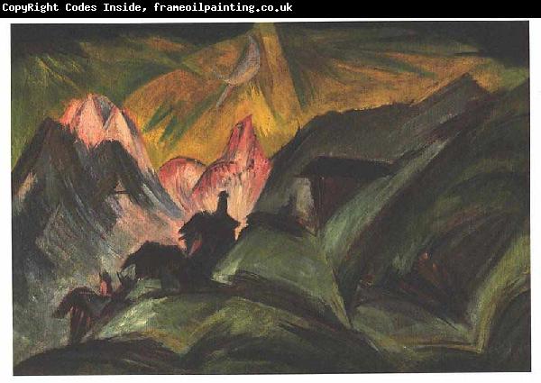 Ernst Ludwig Kirchner Stafelalp at moon light