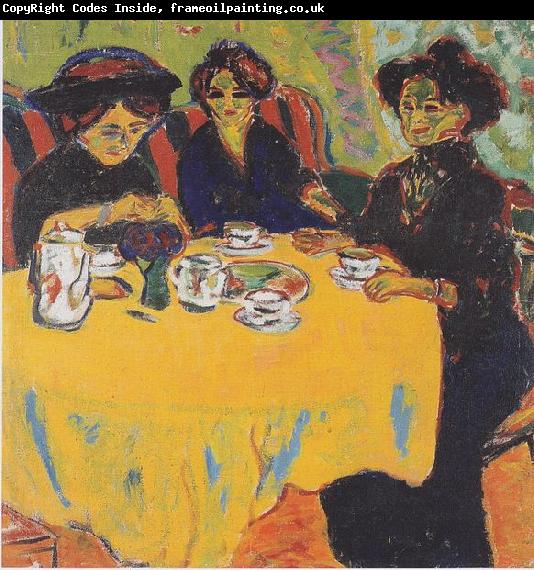 Ernst Ludwig Kirchner Coffee drinking women