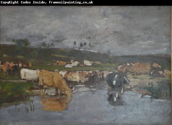 Eugene Boudin Paysage Nombreuses vaches a herbage