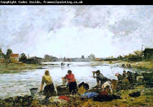 Eugene Boudin Lavadeiras nas margens do rio Touques