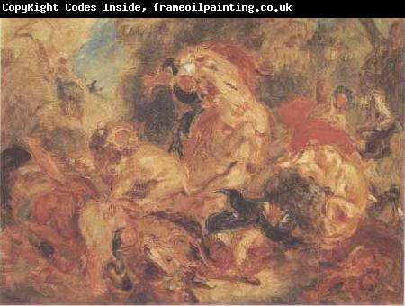 Eugene Delacroix La Chasse aux lions