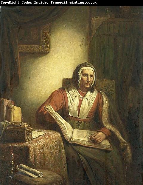 George Gillis Haanen Old Woman Reading