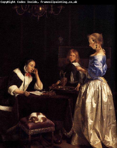 Gerard ter Borch the Younger Woman Reading a Letter