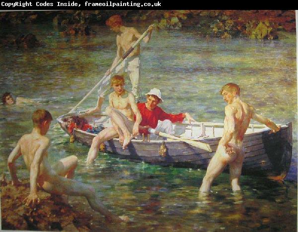 Henry Scott Tuke Ruby, gold and malachite