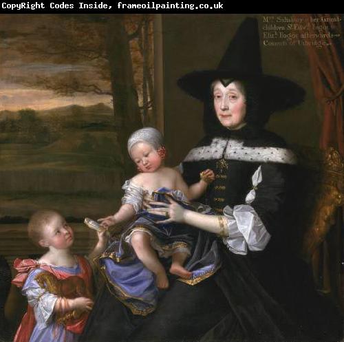 John Michael Wright Portrait of Mrs Salesbury with her Grandchildren Edward and Elizabeth Bagot Oil on canvas