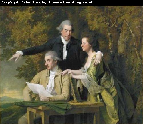 Joseph wright of derby Portrait of Rev D'Ewes Coke, his wife Hannah and Daniel Parker Coke