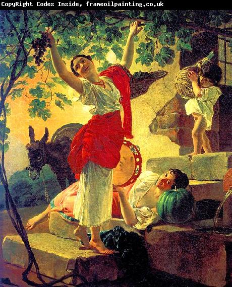 Karl Briullov Girl, gathering grapes in the vicinity of Naples