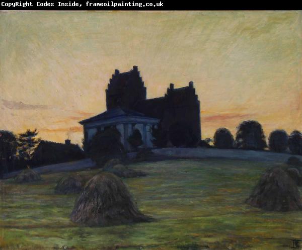 Oscar Pereira da Silva Summer evening near Karise