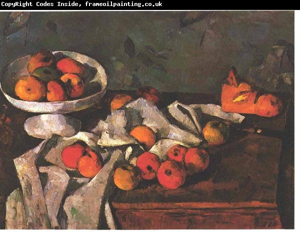 Paul Cezanne life with a fruit dish and apples