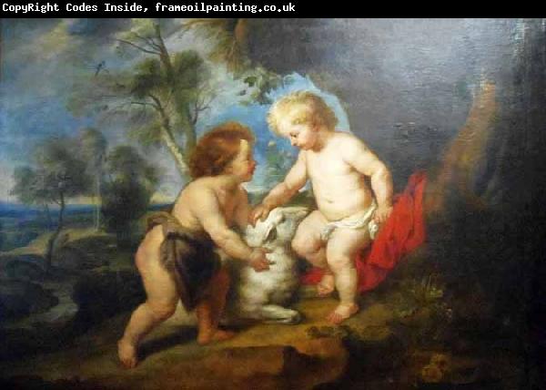 Peter Paul Rubens Infant Christ and St John the Babtist in a landscape