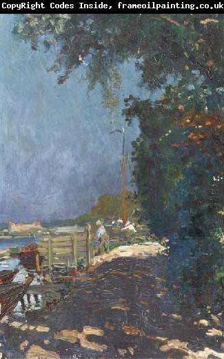 Pier Leone Ghezzi Boats along the shore