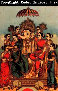 Raja Ravi Varma Ganesha with ashta siddhi