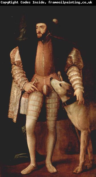 Titian Portrait of Charles V with a Dog