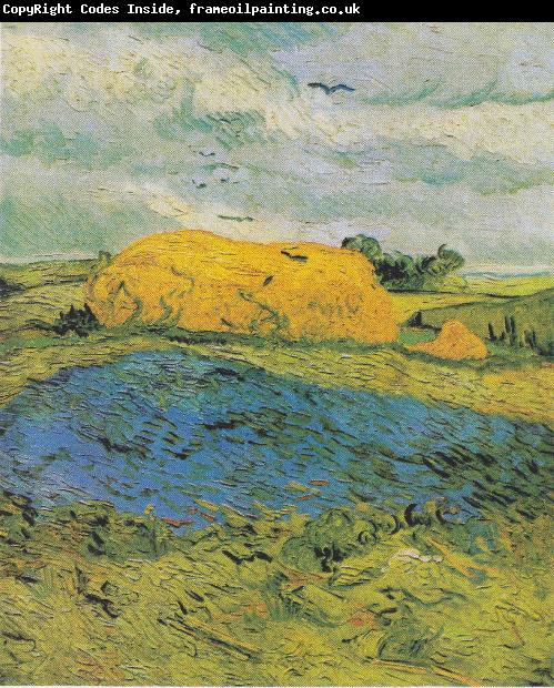 Vincent Van Gogh Heuschober an einem Regentag