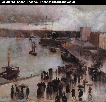 Charles conder Departure of the SS Orient from Circular Quay